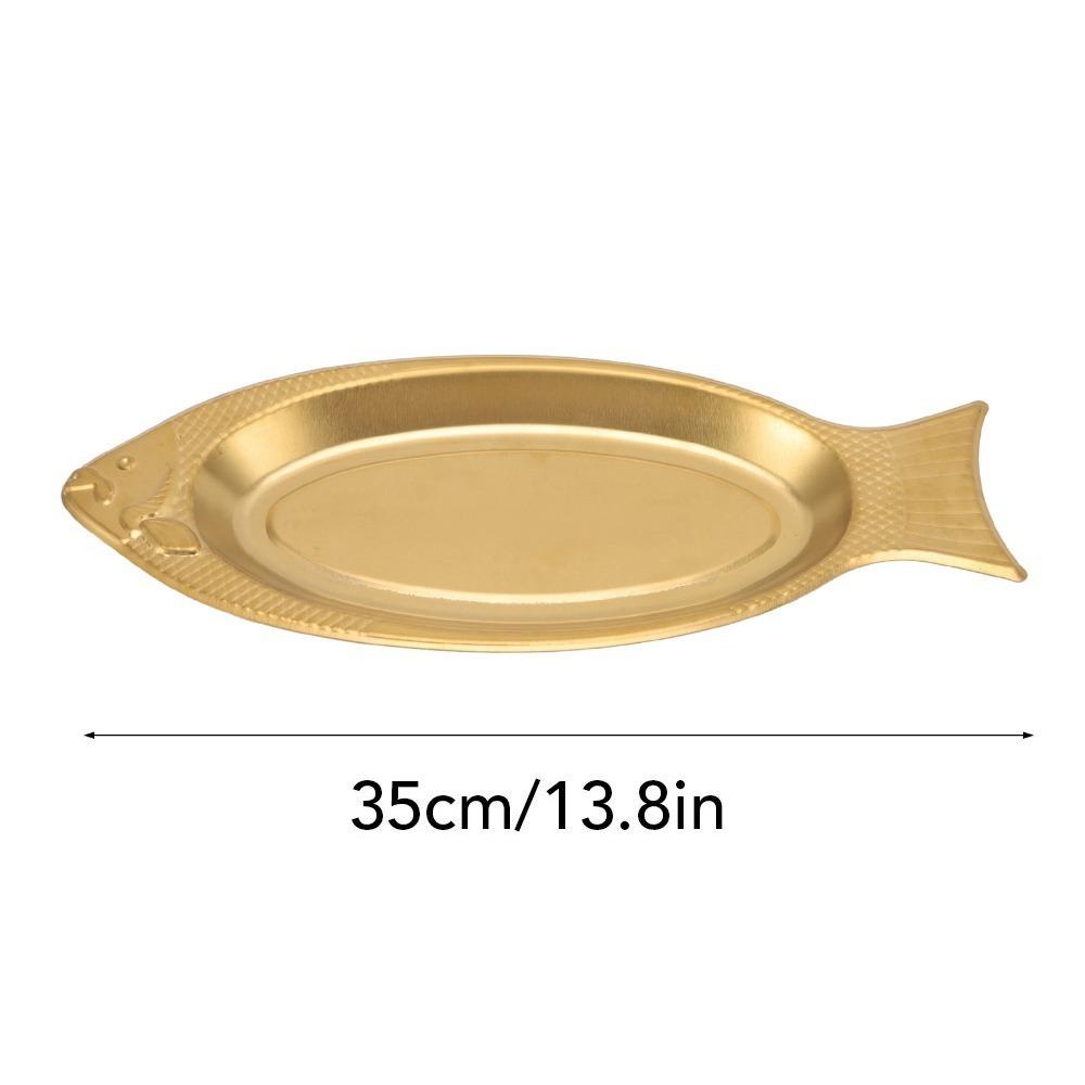 

Stainless Steel Fish Shaped Plate Decorative Appetizer Tray Kitchen Tools Steaming Plate Wedding S золотой