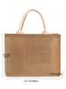linen handbag large capacity jute tote bag imitation linen shopping bag travel picnic bag