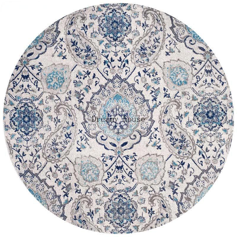 Vintage Ronde Vloerkleden en Tapijten voor Huis Woonkamer Decoratie Loungehoek Kleed Groot Perzisch Luxe Decoratie Slaapkamer Mat diameter 60cm