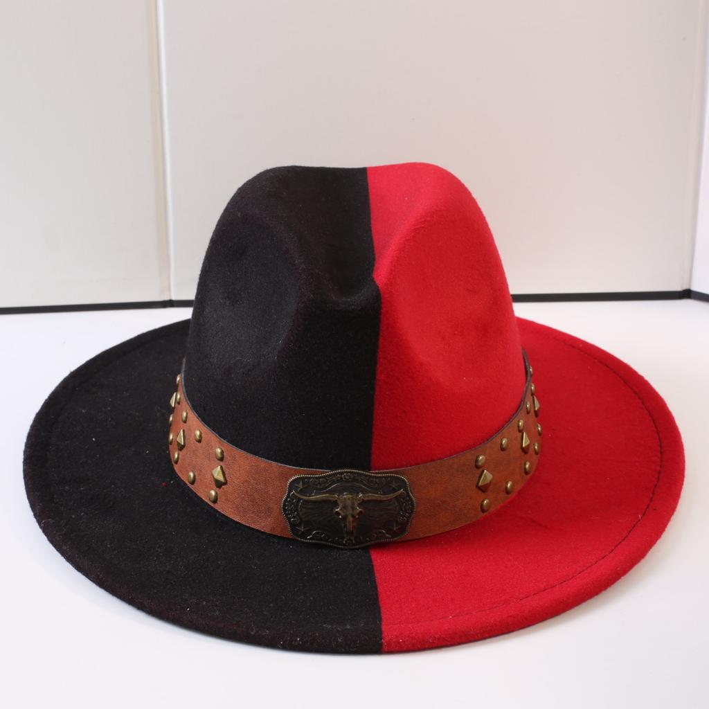 Popular European and American Classic Double-color Wide-brimmed Top Hat Men's and Women's Fashion OL Style Cowboy Hat Jazz Hat