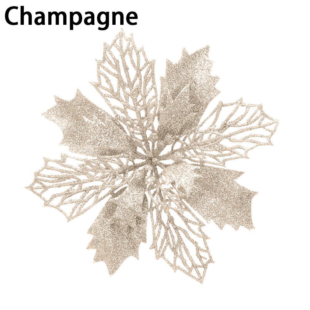 New Glitter Artifical Fake Flowers Christmas Tree Decorations Home Xmas Ornaments Christmas Flowers