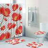 Elegant Bouquet Of Fantastic White Flowers 3D Style Shower Curtain Floral Bathroom Curtains With Bath Rugs Carpet Set Home Decor