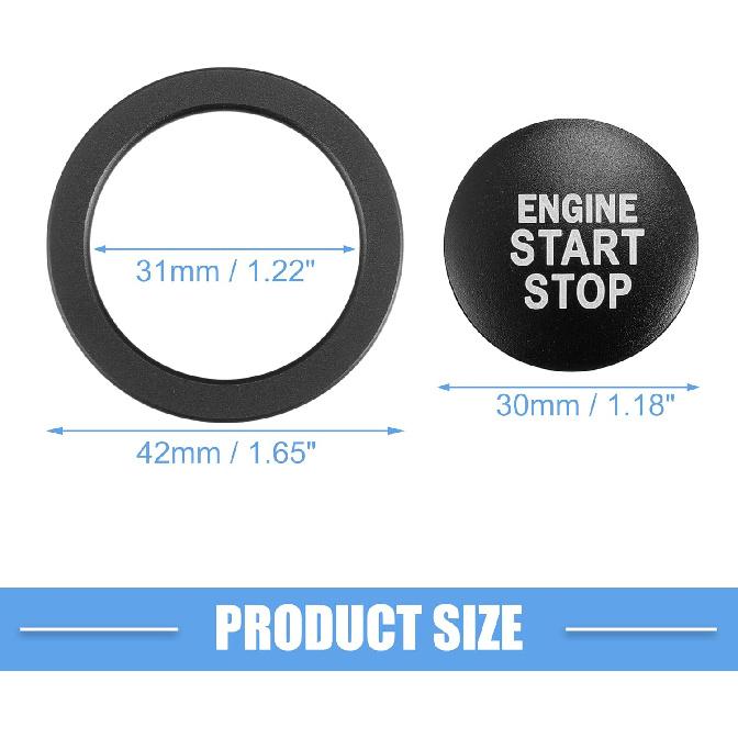 Engine Start Stop Ignition Button Overlay Cover Decal Trim Sticker for Toyota Camry Tacoma Prius Avalon RAV4 Mirai Corolla Aluminum Alloy Black