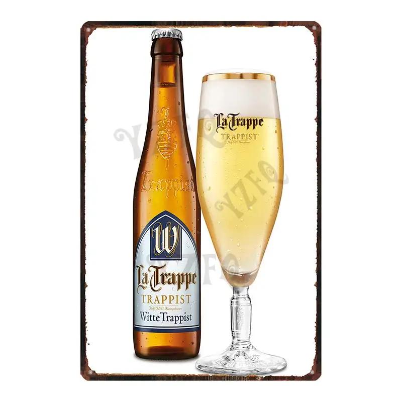 Birra Belga VintageBrugse Zot La Trappe Segno Metallico Lattina Targhe Per Muro Bar Pub Arte Cucina Caffè Decorazioni Casa 30X20CM DU-8282A