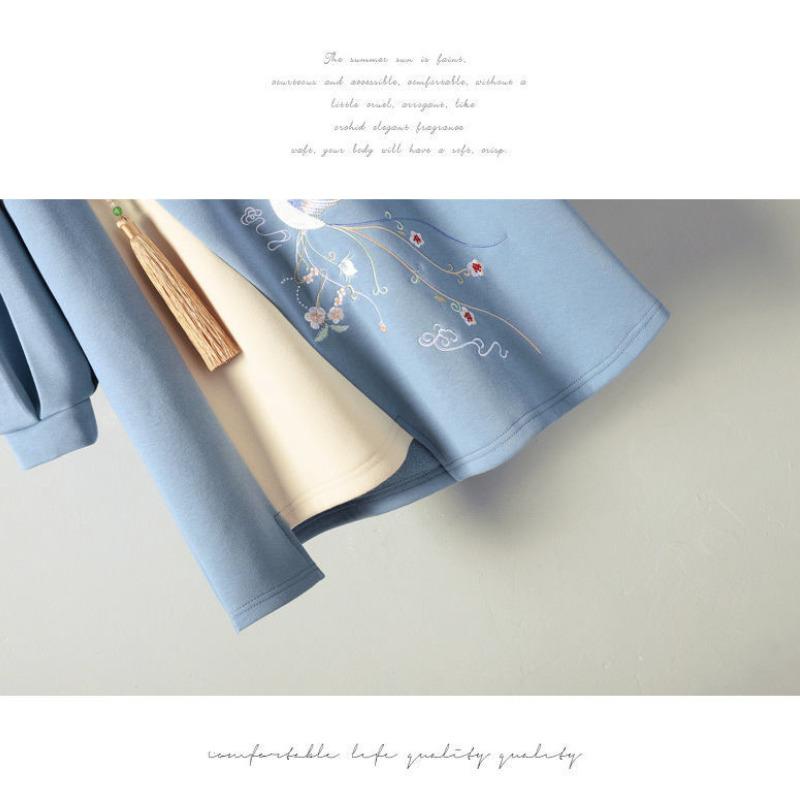 Women Spring Autumn Cheongsam Oversized Dress Hooded Sweater Skirt Chinese Cheongsam