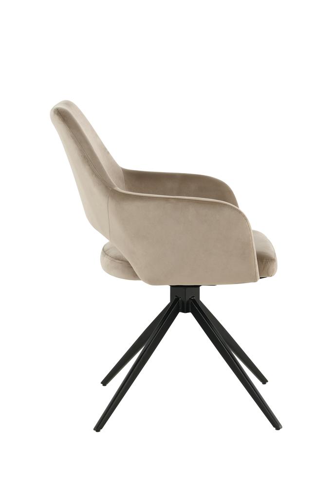 ASTER upholstered swivel chair, light beige fabric