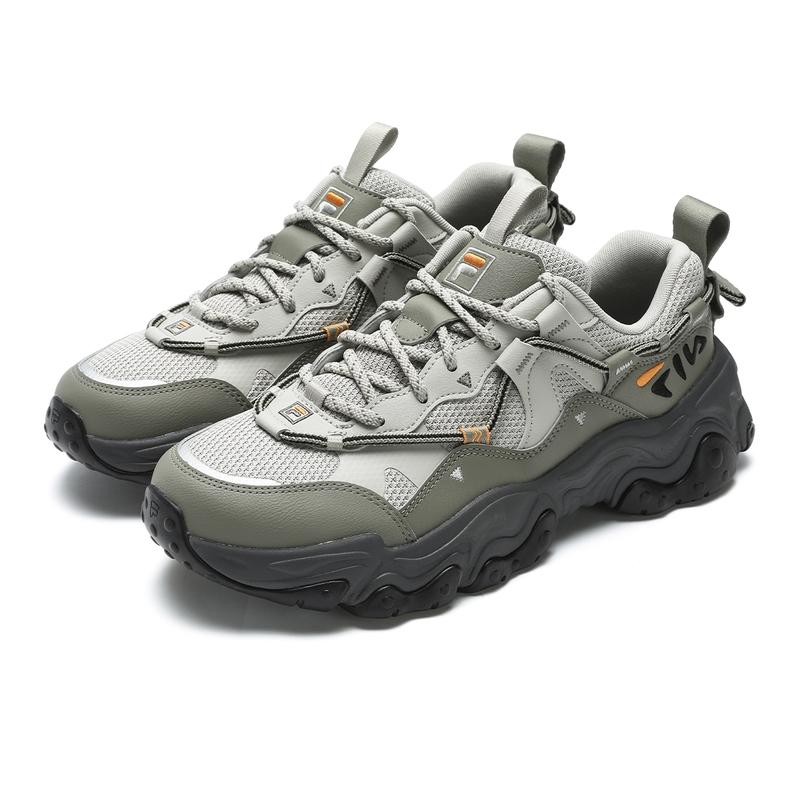 FILA Fluid 5 Cat Paw Retro Series Comfortable Low-Top Running Shoes Men sneaker Gray Green F12M442115FAB