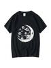 XIN YI Unisex's T-Shirt High Quality 100% Cotton Funny Astronaut Moon Barbecue Print Casual Loose Cool Unisex O-Neck T-Shirt Tee Tops