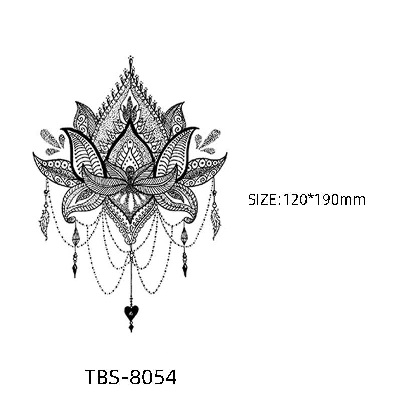 Waterproof Semi-Permanent Black & White Totem Flower Tattoo Stickers