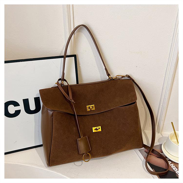 Business Commuter Handbag for Women, New Matte Leather Tote Bag, Unisex Style, Large Handheld Bag, Crossbody Bag