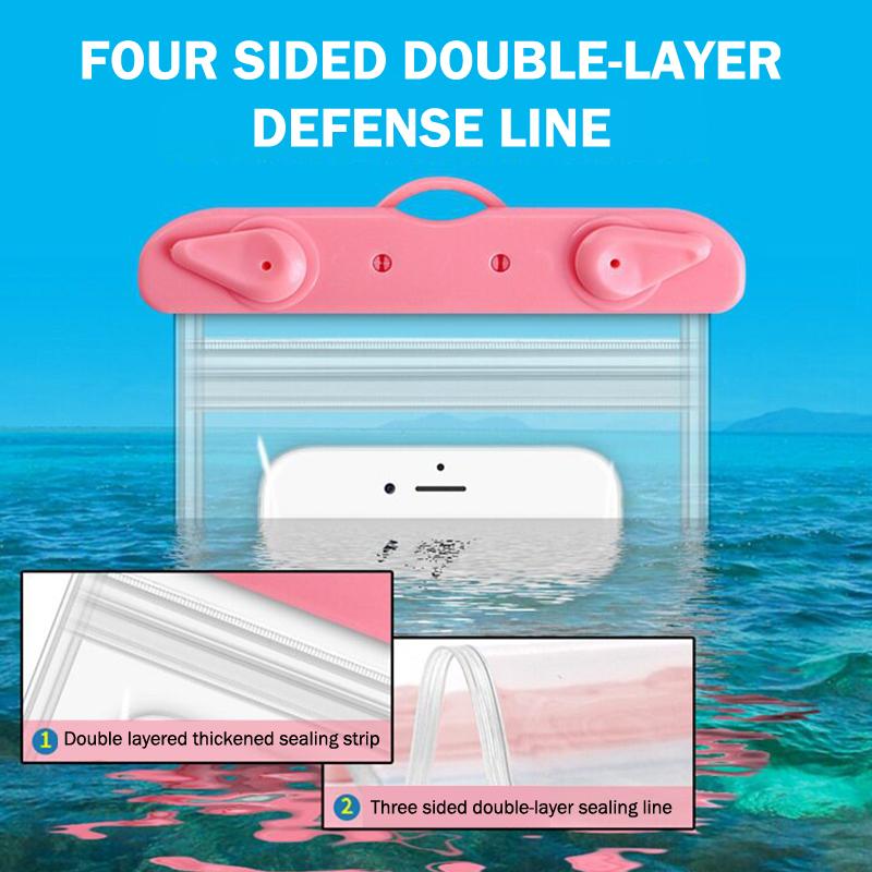 Universal Waterproof Phone Pouch Flexible Lightweight Dry Bag Sealed Case for Swimming Beach and Pool