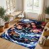 Personalized Crystal Velvet Carpet,Demon Slayer Custom Printed Name, Plush Area Rug For Home Indoor Decor