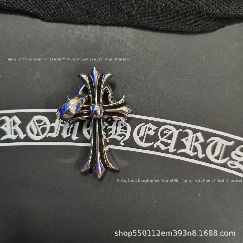 CH Kroko Pendant Collection: Trendy Thai Silver S925 Accessories for Men & Women - Retro Cross, Sword, Hexagram, Bullet Designs