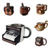 Ornament Musical Instrument Coffee Mug Stainless Steel Violin Design Drinkware  Music Lovers