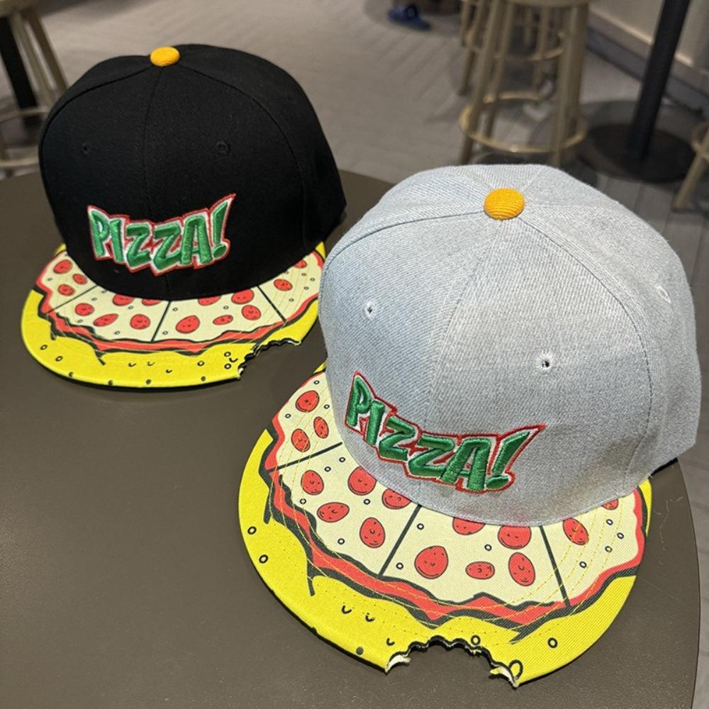 High Quality Casual Hip Hop Hats PIZZA Embroidery Adjustable Sunscreen Hat Breathable Snapback Hats Unisex
