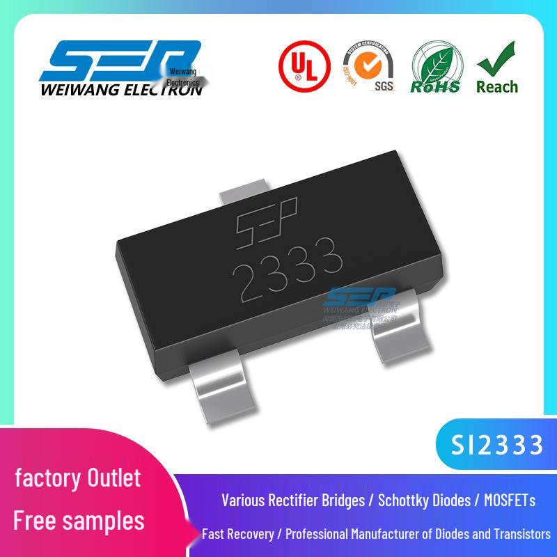 

SEP SI2333 5.1A 12V P-Channel MOSFET, Surface Mount SOT-23 for Screen Printing Applications 25+
