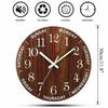 Světelné nástěnné hodiny 12palcové dřevěné tiché netikající kuchyňské nástěnné hodiny s nočním osvětlením pro vnitřní/venkovní obývací pokoj