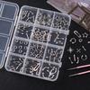 Xiaomi 12 Grids Punk Metal Nail Charms Multi‑style Silvery Gothic Star Snowflake Pins Punched Rivet Y2K Nails Decoration Nail Supplies