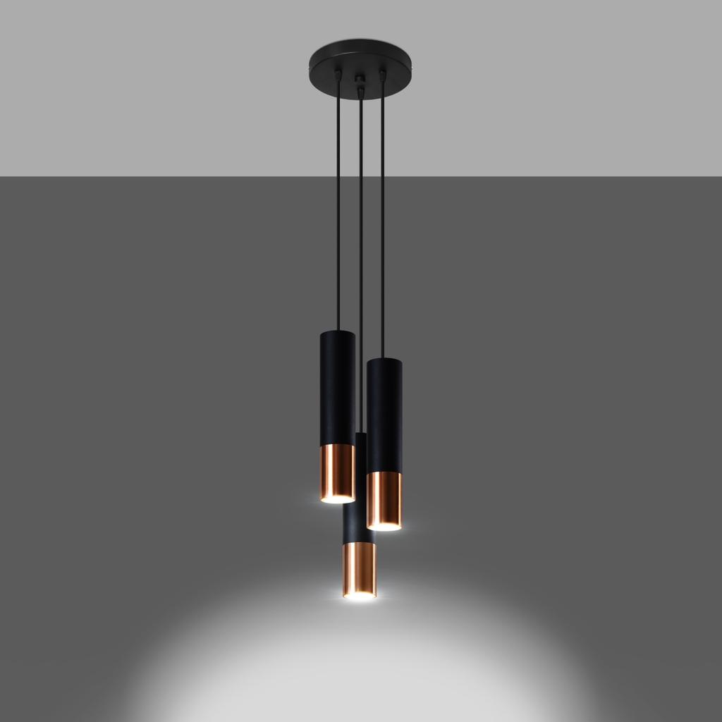 Lampa Wisząca Salixa 3 Gu10 Czarny Lumilo 09.599.49
