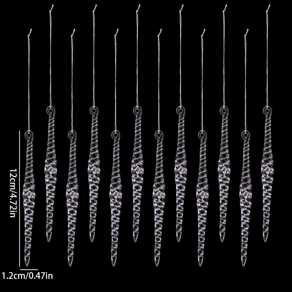 Transparent Christmas Tree Pendants Hanging Icicle Decorations Wedding & Outdoor Decor