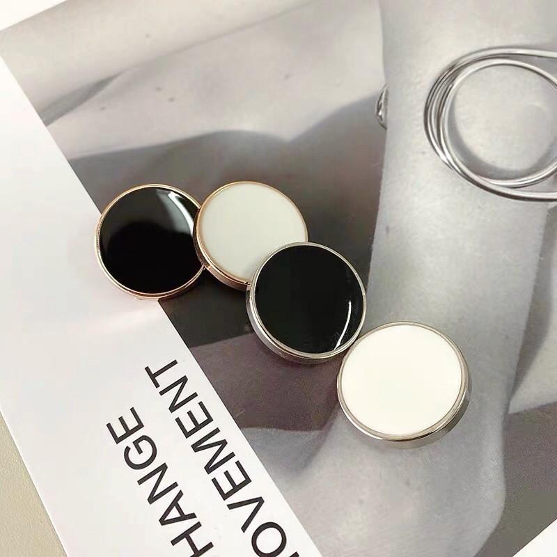 10Pcs 11.5/15/20/25Mm Decorative Buttons For Clothing Fashion Metal Black Small Buttons For Shirt Diy Sewing Buttons For Clothes