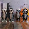 Unique Resin Skeleton Figurine In Versatile Colors For Halloween And Christmas Decor