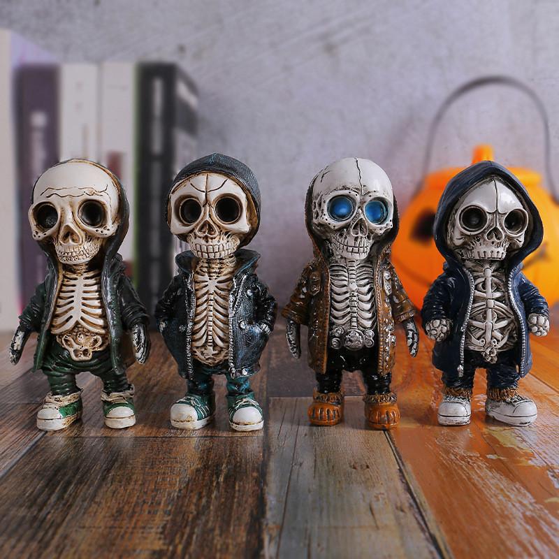 Unique Resin Skeleton Figurine In Versatile Colors For Halloween And Christmas Decor