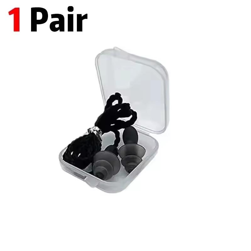 1-10 Pairs Noise Cancelling Silicone Earplugs Reusable Earplug with Rope Waterproof Swimming Rubber Ear Plugs Come with Box