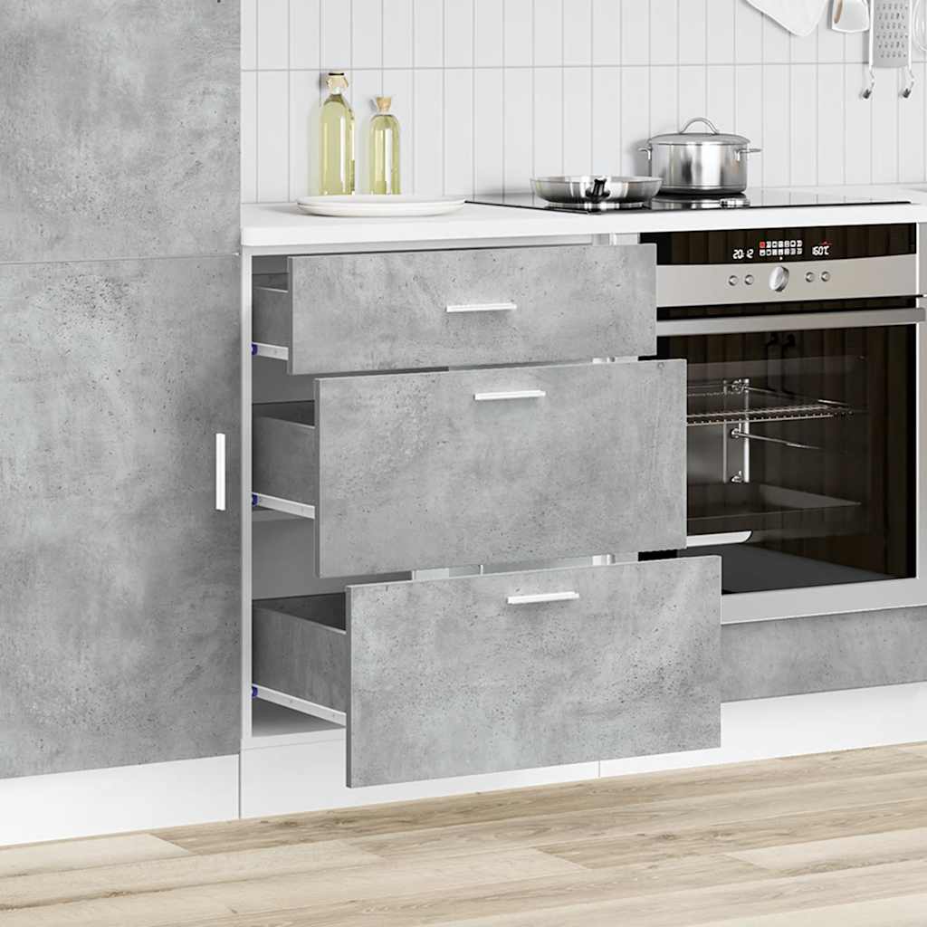 Lyon Kitchen Base Cabinet Concrete Grey Particleboard