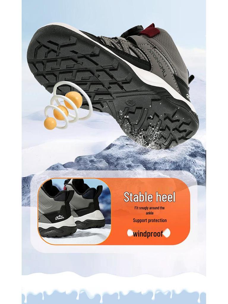 Popular Boys' Snow Boots: Fleece-Lined, Thickened, Non-Slip, Warm Winter Shoes for Children