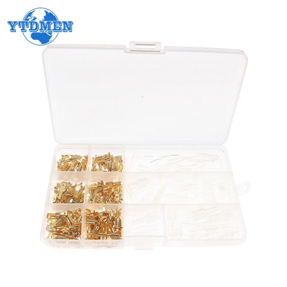 270PCS Cold Pressed Reed Terminals Female Male Crimp Terminal Wire Connector Kit - 2.8/4.8/6.3mm Electrical Cable Terminals Kit