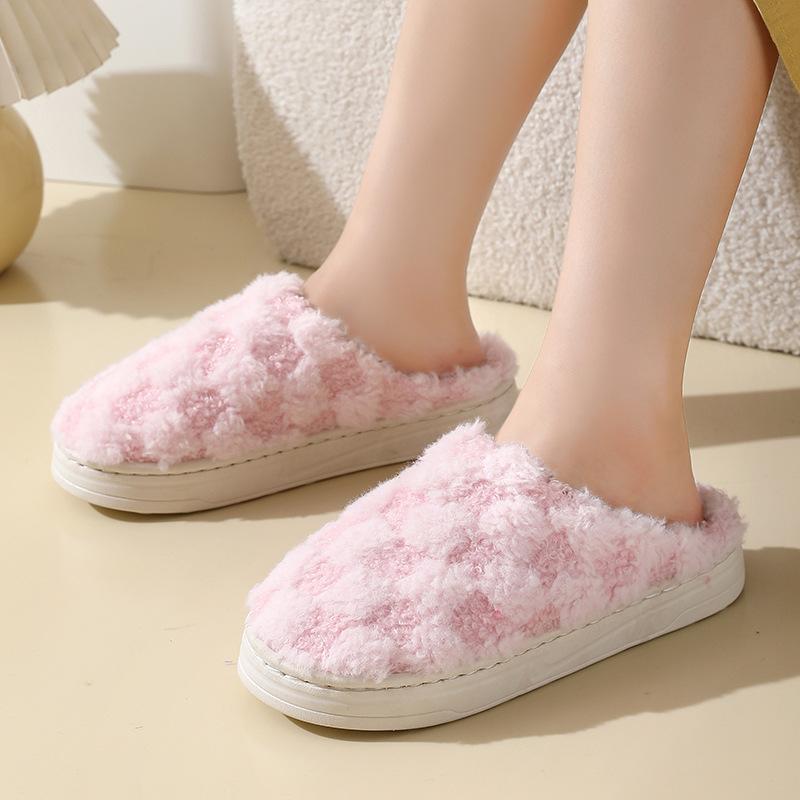 Routine Good Winter Cotton Slippers Thick Bottom Indoor Home Warm and Comfortable Velvet Home Non-slip Couple Drag