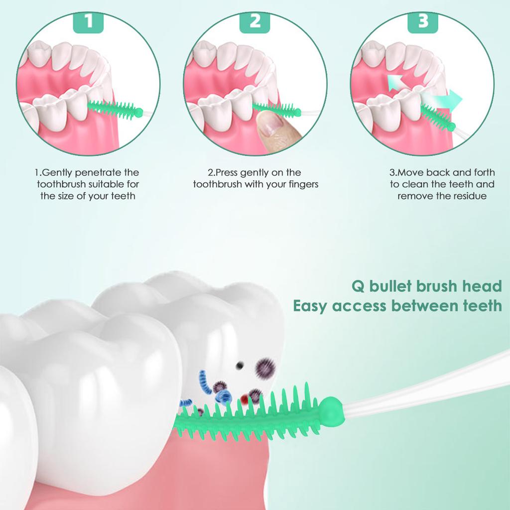160 Stück Interdentalbürste Zahnstocher Silikon Zahnstocher Bequemes Dental-Zahnreinigungswerkzeug Zahnseide Interdentalbürste Stick für Zähne