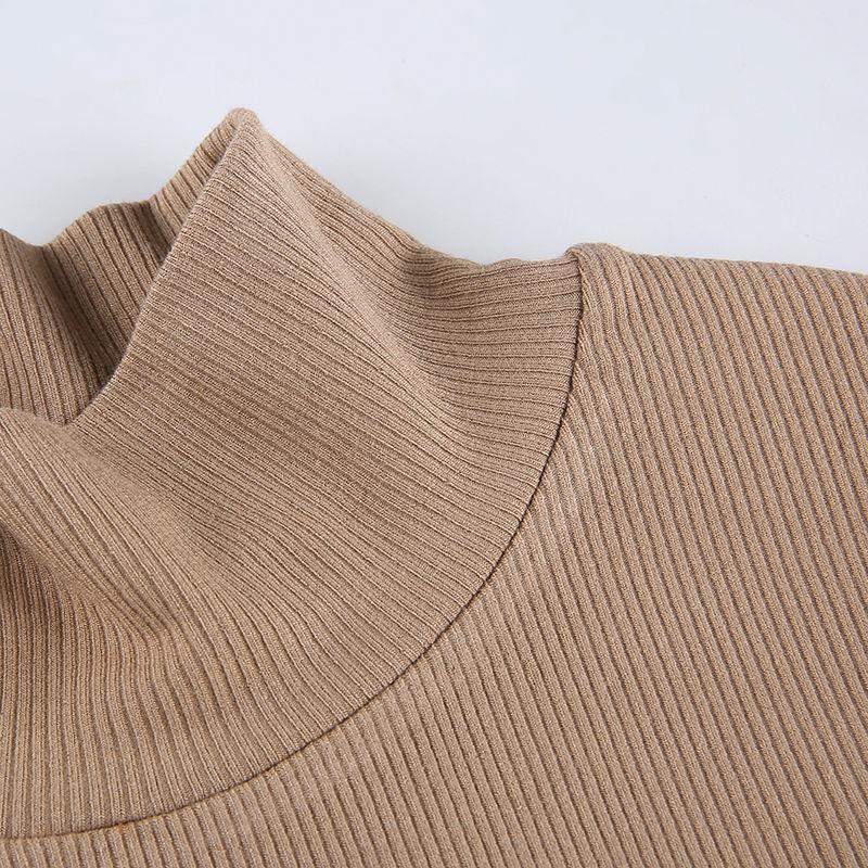 Cropped Sweaters Women Turtleneck Sweater Solid Long Sleeve Slim Pullover Sweater White Black Knitted Jumper Korean Tops Women Autumn Winter Clothes