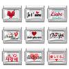 Wholesale Sweet Romantic Letter Series I Love You Link Fit 9mm Stainless Steel Bracelet Women Making DIY Heart Charm Jewelry