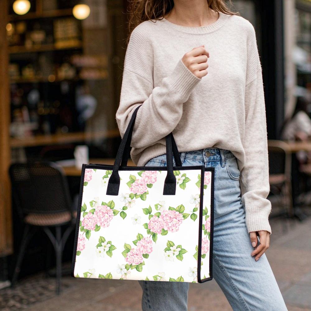 Floral Printed Tote Bag Stylish Casual Daily Handbag for Outdoor Shopping Travel