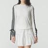adidas Dance Slim Fit Detachable Bow Round Neck Long Sleeve T-Shirt Women Tops KG3861