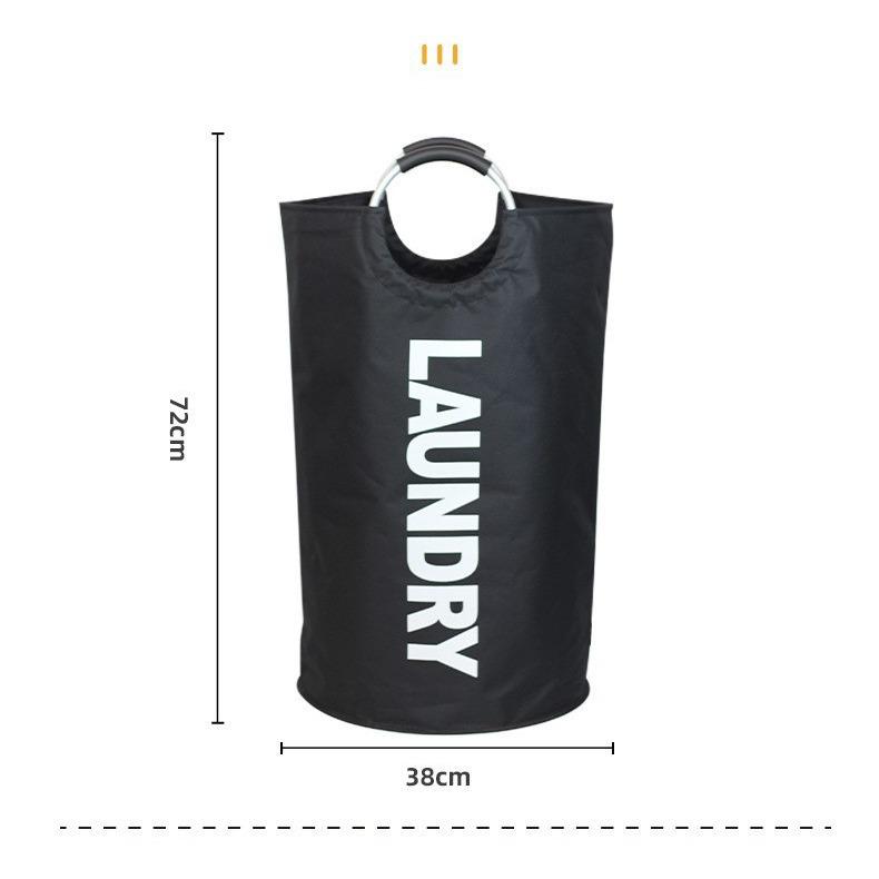 Foldable Large Oxford Cloth Laundry Basket - Washable, Portable, with Aluminum Handles