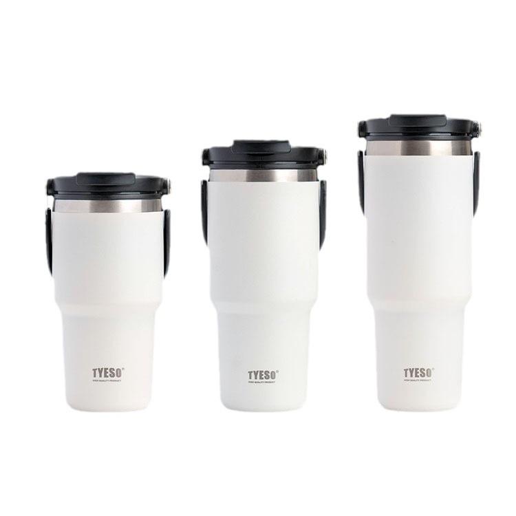 TYESO Large Capacity Dual-Use Car Cup - Double-Walled Thermal Insulated 304 Stainless Steel Ice Cooler