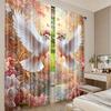 2pcs White Dove with Wreath Print Curtains – for Living Room   Bedroom   Kitchen   Caf   Hotel & Restaurant Decor