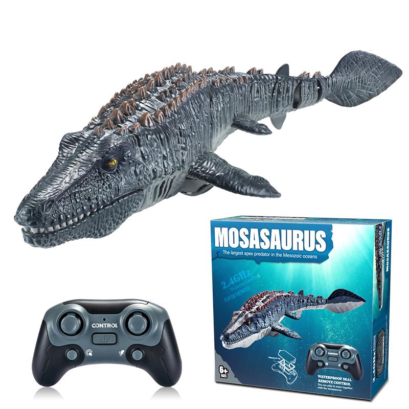2.4G Remote Control Dinosaur Boat RC Mosasaurus Dinosaur Pool Water Outdoor Toys for Boys and Girls Kids Birthday Gifts