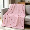 Heart Lines Flannel Blanket Warm Soft Halloween Christmas Couch Warm Cozy Decorative Decor Gift for All Season
