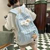 Student School Bag Women's Striped Print Backpack Large Capacity Backpack