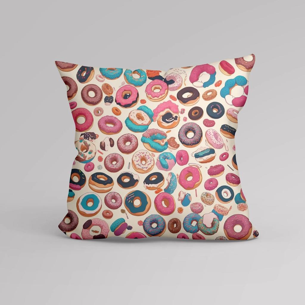 Luxury Home Decor Cushion Cover Office Sofa Cushion Cover Afternoon Tea Donut Snack Pattern Printed Pillow Cover