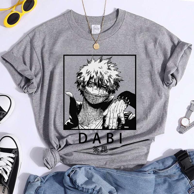 Anime T-shirt Cool Dabi Print T Shirt Fashion Personality Tee Summer Casual Round Neck Short Sleeve Shirt