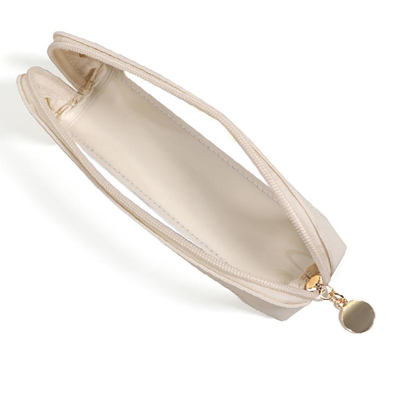 Pu Pencil Case Portable Waterproof Transparent Cosmetic Bag Zipper Makeup Brush Storage Bag Sundries Organizers Stationery Gifts