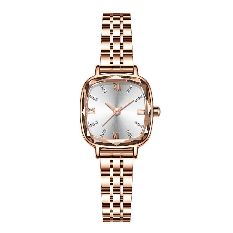 UTHAI V1 Women's Fashion Square Quartz Watch Water Diamond Multi Faceted Mirror Face Female's Simple Trendy Versatile Wristwatch
