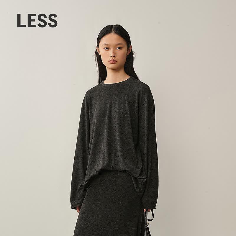 Women's Loose Fit Round Neck Long Sleeve T-shirt