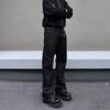 American retro original cow embroidered black jeans men's and women's niche splicing cleanfit versatile straight trousers