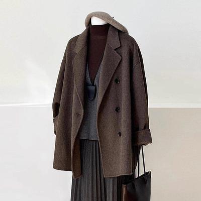 Women's Trendy Maillard Woolen Coat, 2025 Winter Collection - Cotton-Padded, Mid-Length, Petite Size